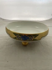 Tressemann & Vogt T&V Limoges Porcelain Footed Bowl Signed Art Deco  7" Signed
