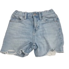 Old Navy High Rise Slouch Straight Light Wash Cut Off Shorts Youth Girls Size 7