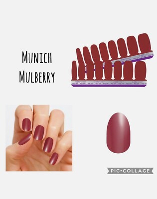 Color Street Nail Polish Strips Munich Mulberry Solid Holiday Christmas C11