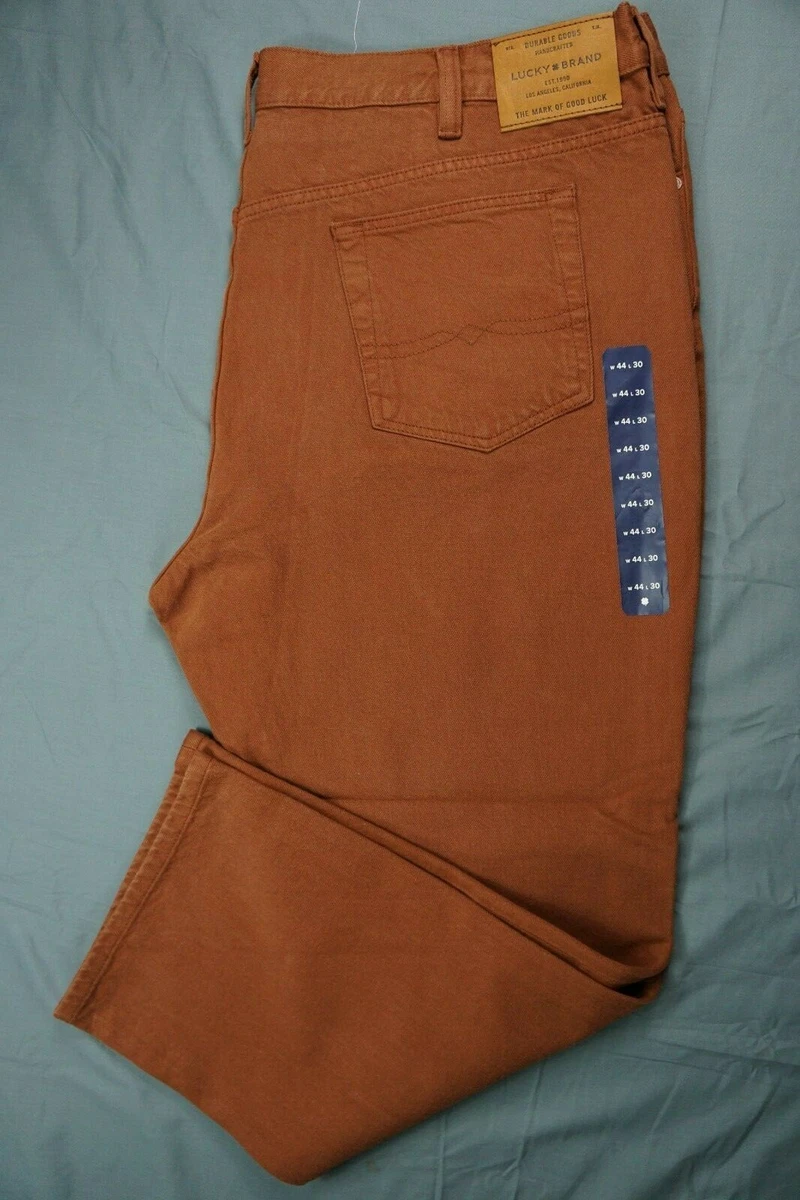 Lucky Brand Athletic Taper Fit Stretch Denim Jeans in Burnt Orange. 44X28 NWT