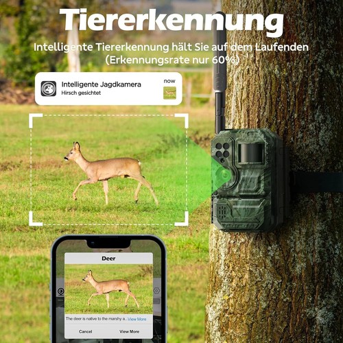 Solar Wildkamera Fotofalle PIR Nachtsicht Jagdkamera Wildtierkamera 4G SIM Karte - Bild 6 von 7