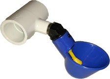 10 Chicken Water Drinker cups  White PVC fitting Poultry Hen Coop system Farm