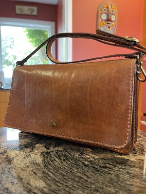 The Bridge Vintage Brown Leather Crossbody Shoulder Bag
