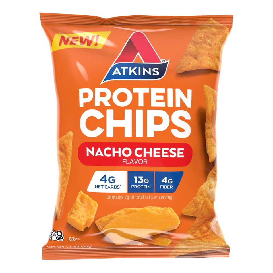Nacho Cheese Protein Chips, Gluten Free, Low Carb, Low Glycemic, Keto