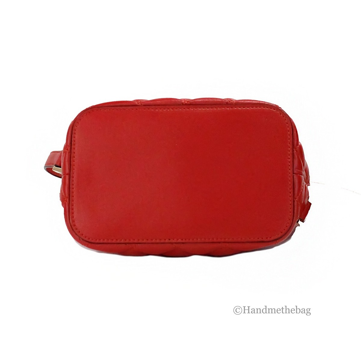 Versace Red Quilted Leather Drawstring Shoulder Bag Bucket