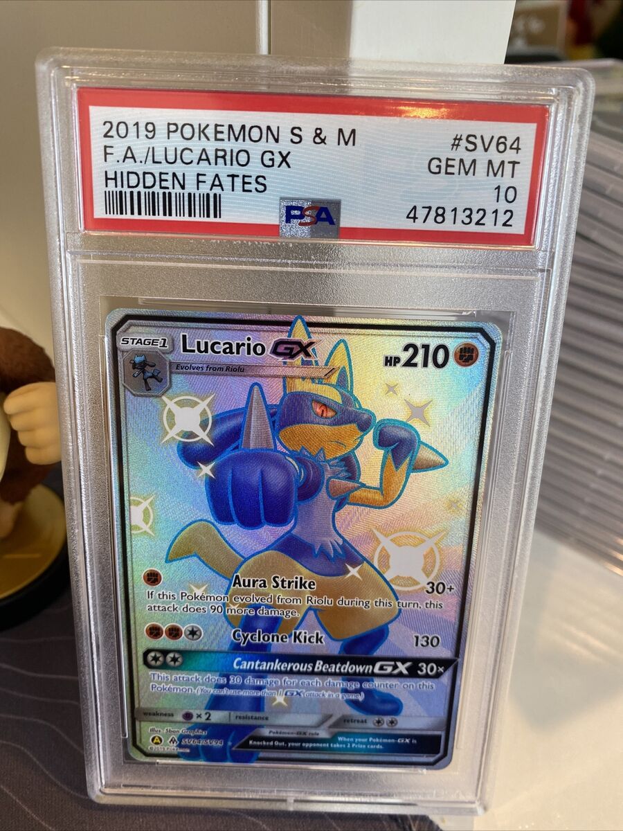 Mavin  🔥 Lucario GX SV64/SV94 Pokemon Hidden Fates Shiny Vault Full Art  Ultra Rare🔥