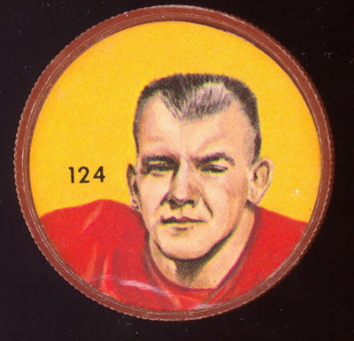 1963 CFL NALLEY'S POTATO FOOTBALL COIN #124 WAYNE HARRIS EX+ Calgary Stampeders