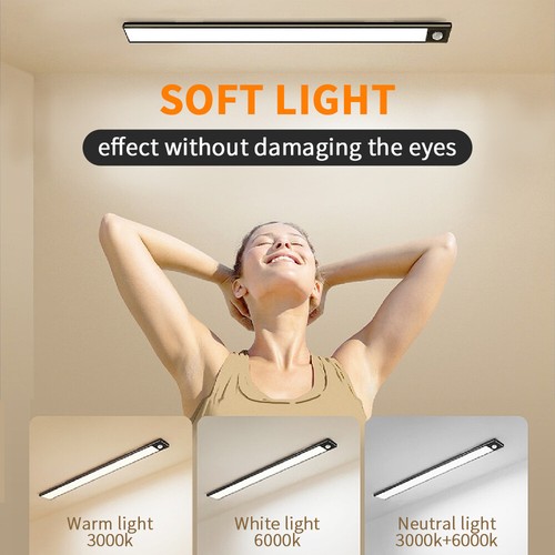 LED Motion Sensor Under Closet Light Rechargeable Cabinet Magnetic Dimmable Lamp - Picture 11 of 17