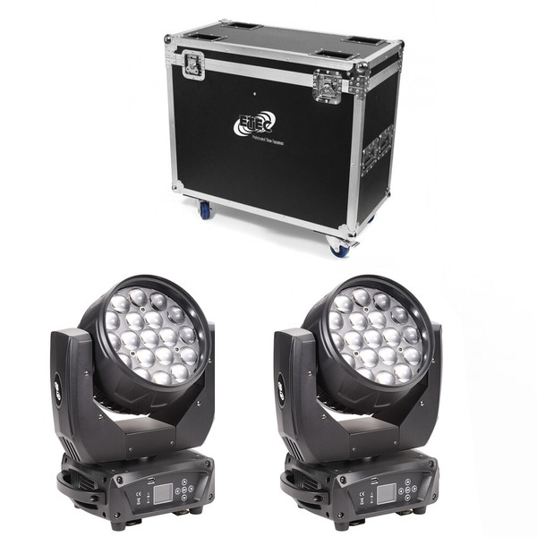 Etec Led Moving Head Beam Washer Z19 MK3 Zoom Set Flightcase BüHne Event Disco-image