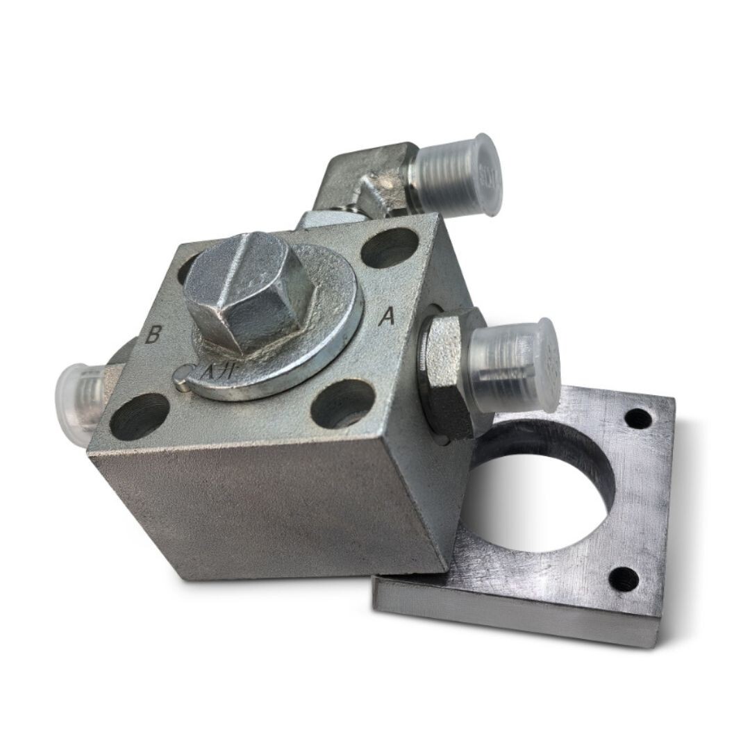 Mini Excavator 3-Way Hydraulic Diverter Valve Block with Mounting Plate ...