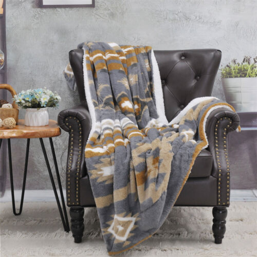 Southwest Sherpa Fleece Throw Blanket Ultra Soft Reversible Cozy Plush Blanket - Picture 9 of 32