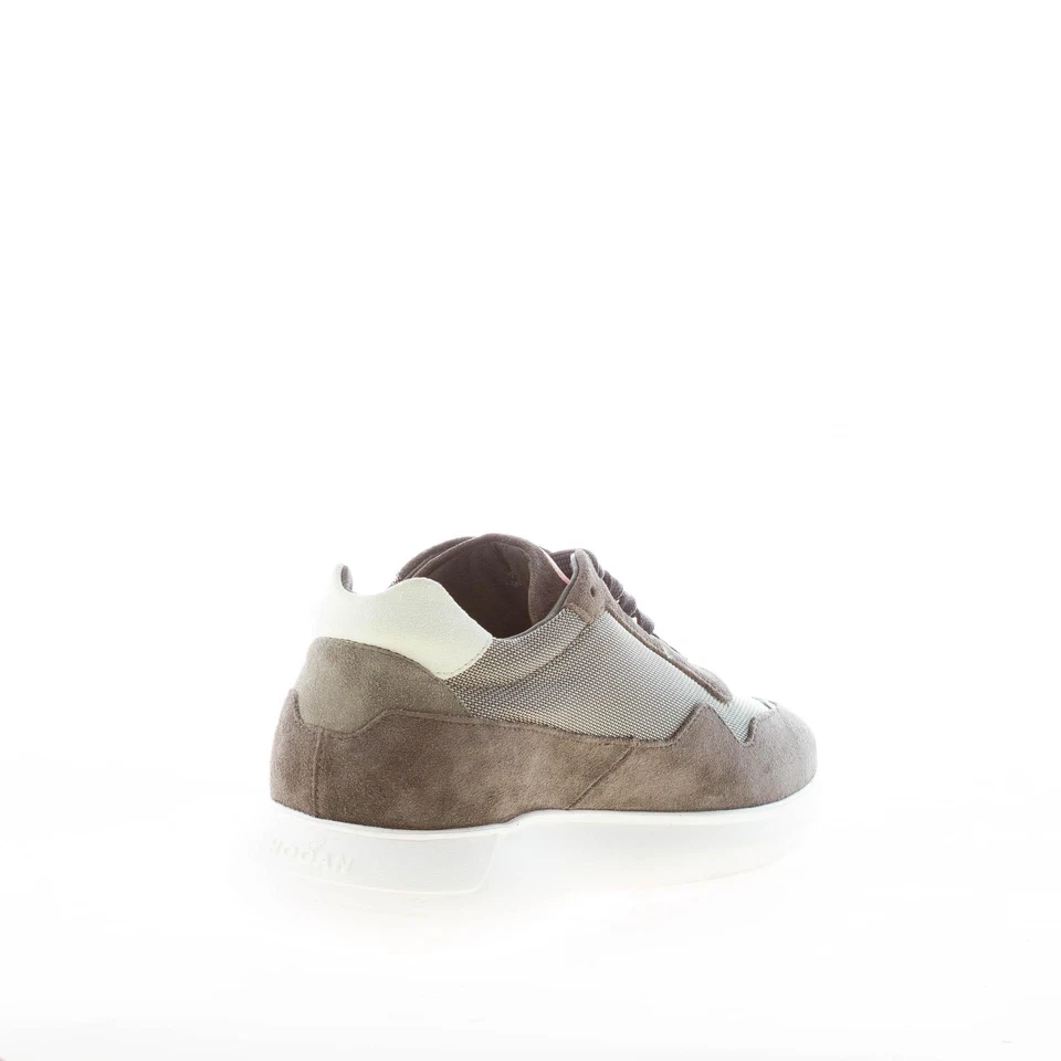 Hogan Hombre Zapatos Interactive Cube Verde Gamuza y Tela Tecnológica Zapatilla con Beige Foto 4 de 4