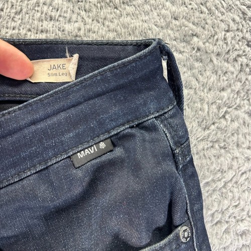 Mavi Jeans Mens 34x30 Blue Dark Wash Jake Slim Leg Straight Denim - Picture 4 of 12