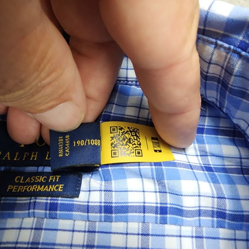 Polo Ralph Lauren Shirt Mens 2XL Blue White Plaid Classic Fit Performance Dress - Picture 6 of 13