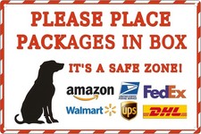 Package Delivery Tin Metal Signs Home D cor Please Place Packages In Box Outdoor
