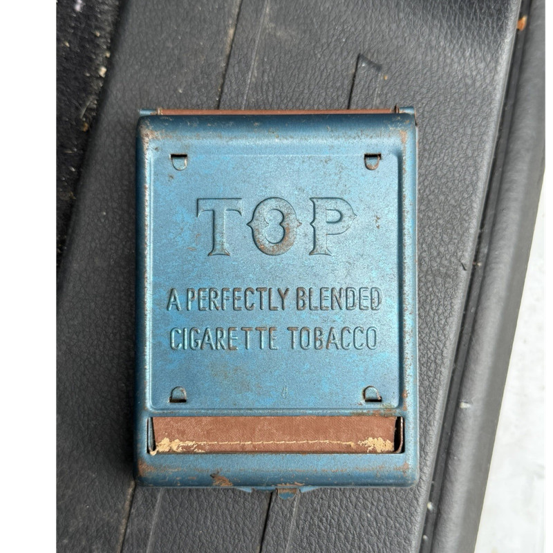 TOP Vintage Blue Cigarette Tobacco Roller Metal Case Perfectly Blended