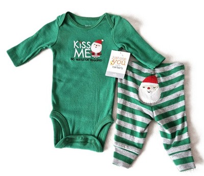 WEIHNACHTEN Baby Anzug Set WEIHNACHTSMANN Newborn Gr 50 Neu mit Etikett