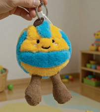 Jellycat Amuseables Sports Beach Volleyball Bag Charm Plush Keychain NWT