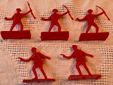 Vintage 1964 Remco Doughboy WWI Toy Soldiers Red Army Men Lot of 5