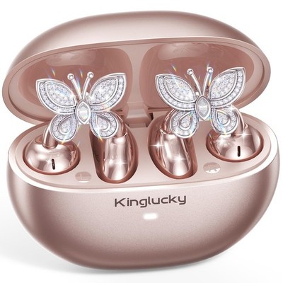 Clip-On Open Ear Earbuds with Detachable Butterfly Earrings, Bluetooth 6.0 Wi...