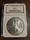 200  Silver Eagle Dollar Coin NGC  MS69 Brown Label