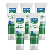 Smart Mouth Whitening Toothpaste with Fluoride Clean Mint 6 oz(Pack of 5) 