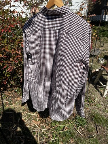 Abercrombie & Fitch Camicia con bottoni Uomo XXL Manica Lunga Marrone Check - Foto 3 di 5