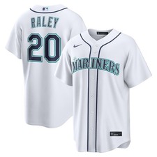 Seattle Mariners Luke Raley #20 Nike White Home 2026 Official MLB Jersey