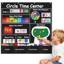 Circle Time Learning Center Pocket Chart, Calendar for Classroom, Educational...