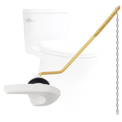 Universal Metal Side Mount Toilet Handle Kit For Kohler KGP30324CP White