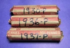 3 Lincoln Wheat Cent Rolls; 1930, 1936, 1937--All Philadelphia Mint!!   (3067P)