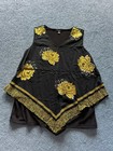 Alfani Women's Black & Gold Tank Top Layered Blouse Shirt Top Size Medium