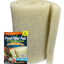Cream COARSE Pond Filter Pad - 2 inch Thick - Bulk Roll Water Garden Filter P...