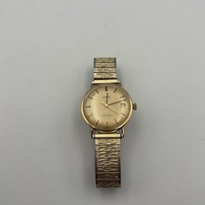 Omega Geneve Men's 9ct Gold Head Manual Wind Date Watch Working