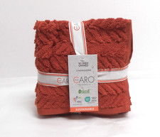Caro Set of 4 Burnt Orange Wash Cloths Textured