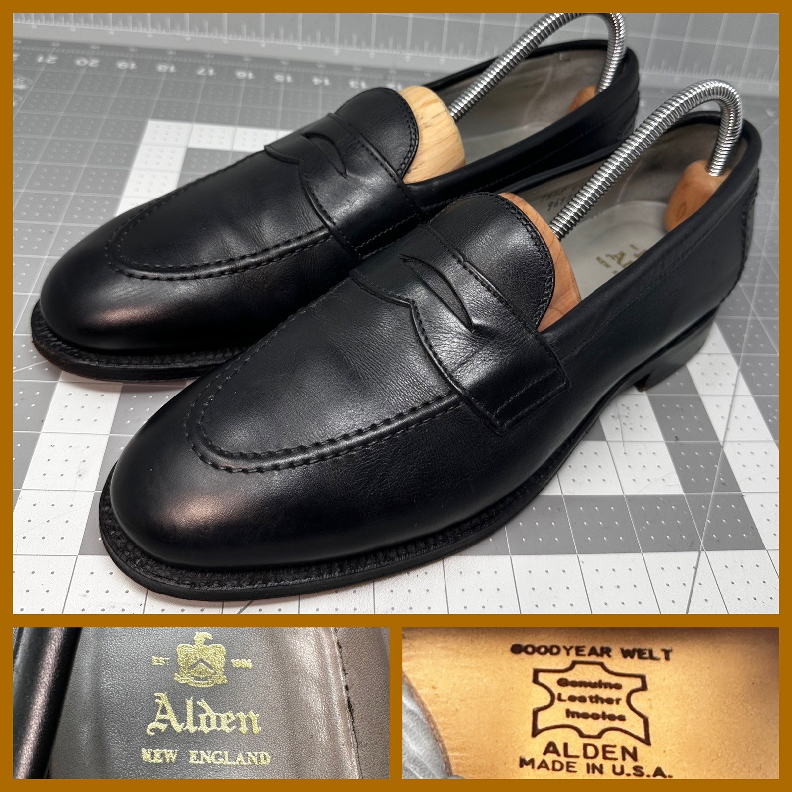 Alden 9695F Black Calfskin LHS / Penny Loafer