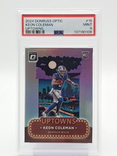 KEON COLEMAN 2024 DONRUSS OPTIC UPTOWNS ROOKIE SP #15 BILLS MINT PSA 9 Q0004