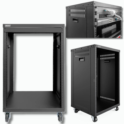 IT-Ständer DIGITUS DN-48001 Tragkraft 136 kg Schwarz auf Rollen