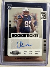 2021 Contenders Optic Rookie Ticket Silver Prizm Christian Barmore Auto Patriots