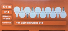 10 x LED Glühbirne Mini Globe E14 (R-274)