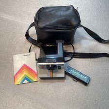 Polaroid One Step Rainbow Instant Camera Vintage with Strap/Case/Manual Untested