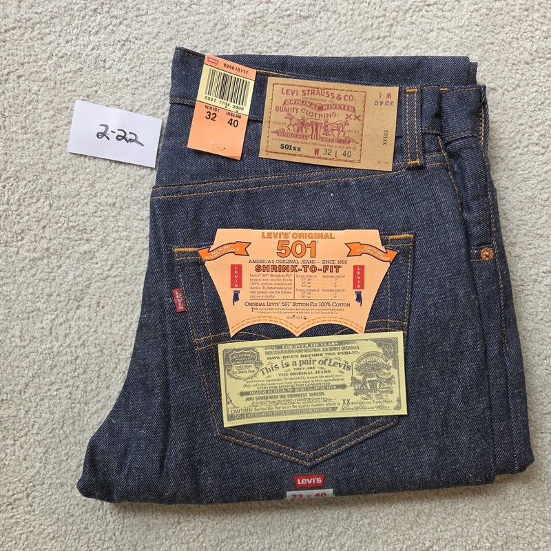 Deadstock NOS NWT Vintage 1997 Levi’s 501XX 32x40 STF Made in USA!!