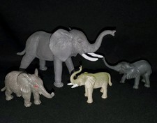Lot Of 4 Elephant Figures, Toys, Nature, Educational, Animals, Toys
