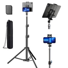 47.2" Heavy Duty Floor Tablet Tripod Stand Adjustable for iPhone iPad Pro 7-11"