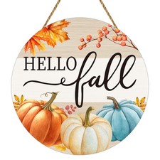 Fall Decorations Pumpkin Maple Leaf Wooden Door Wall Hanging Sign Autumn Gift
