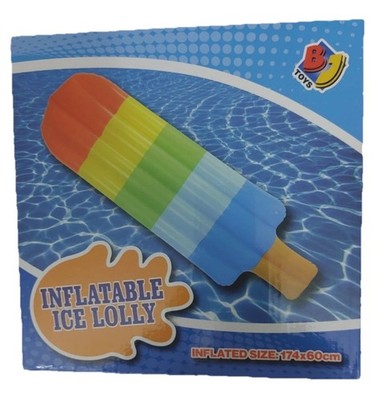 BJ Toys aufblasbarer Eis Lolly Pool Schwimmer 174 x 60 cm - Brandneu im Karton  