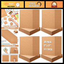 30 Pack Self-Adhesive Cork Board Tiles 12"x12" - Thick Bulletin Boards for Home,
