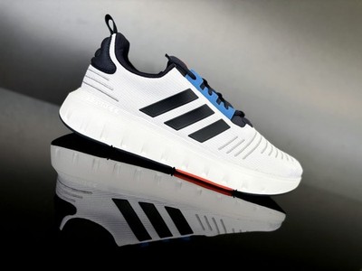 ADIDAS SWIFT RUN 23 Bounce White Sneaker weiß/schwarz/blau/rot Leder Gr.46,5 2/3
