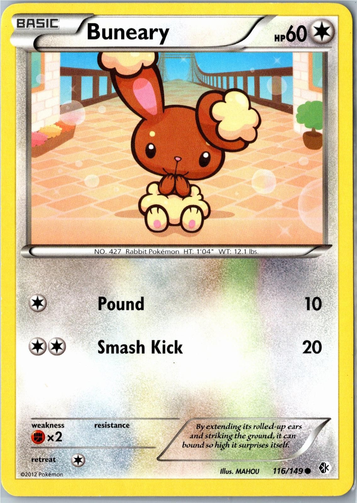 Pokemon Card - Buneary Boundaries Crossed 116/149 Common - Mid Era