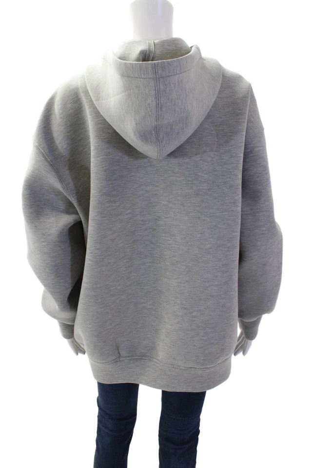 Moletom com capuz Zara feminino zíper completo cinza tamanho M - Imagem 3 de 4